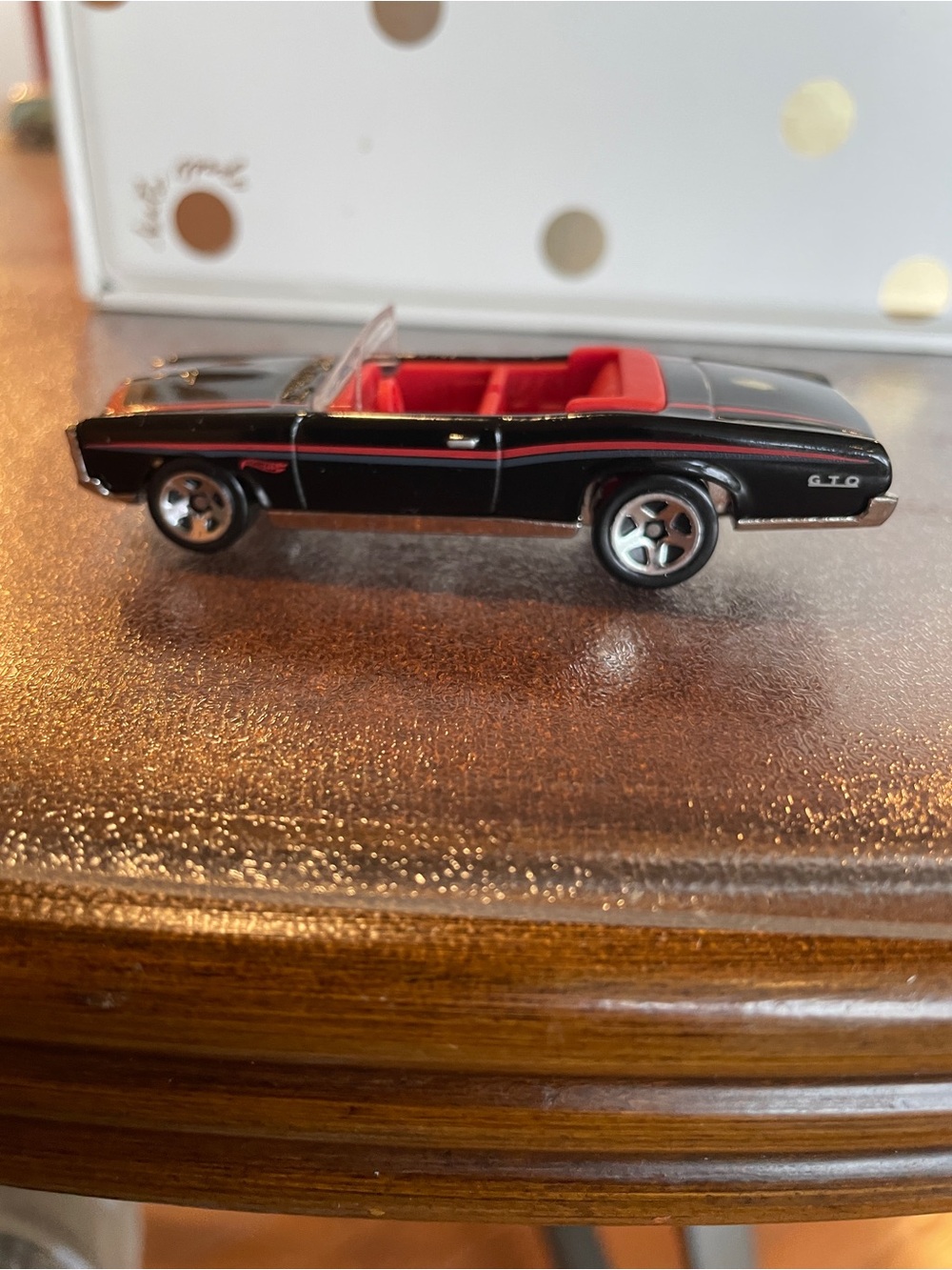 Hotwheels 67’ Pontiac GTO Convertible, Black 2007. 5-Spoke Wheels, diecast